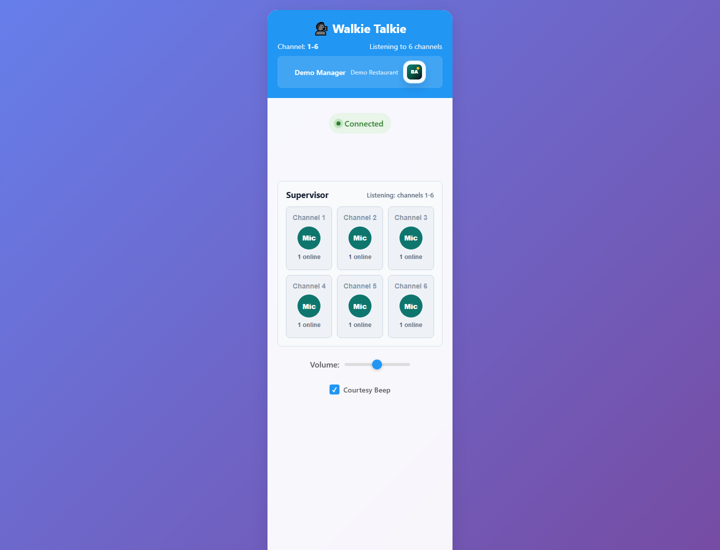 Walkie authenticated product screenshot with private details masked